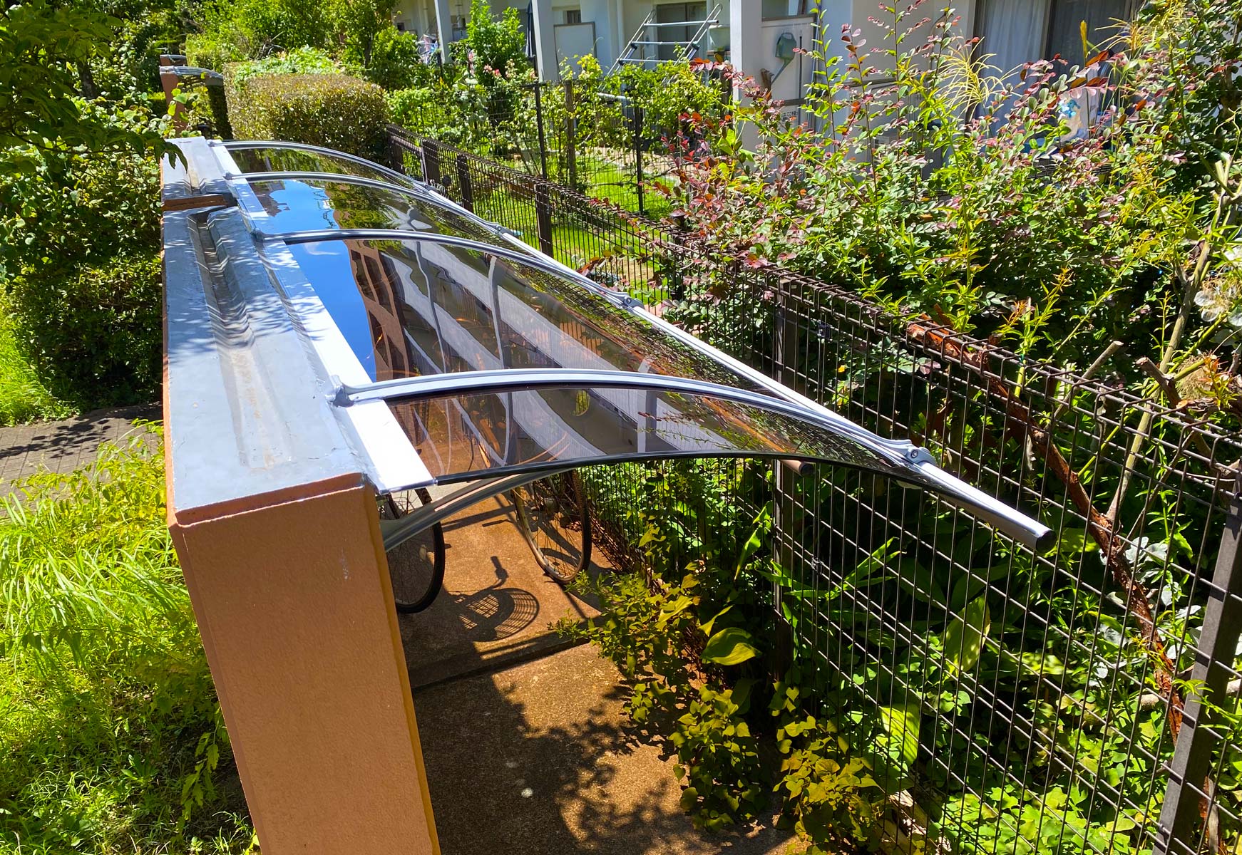 ＃後付け庇＃自転車置き場＃自転車劣化対策