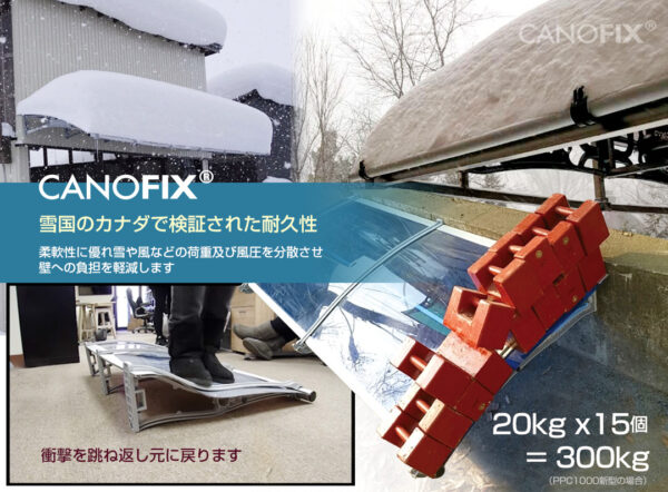 【 CANOFIX_PC350】後付け庇「ケノフィックス」 奥行き340mm - 画像 (3)