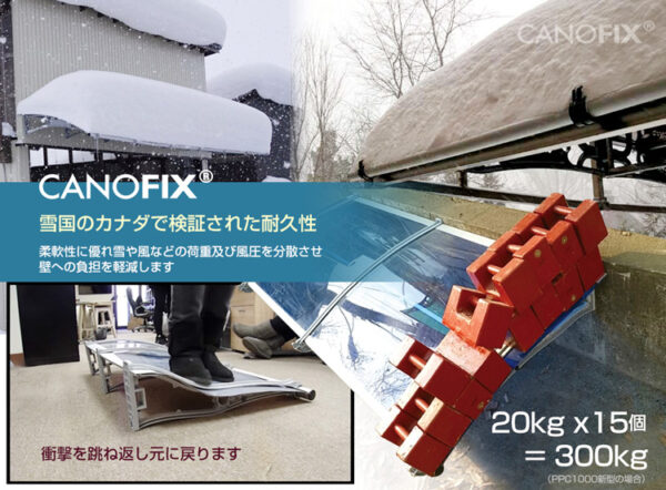 【 CANOFIX_PPC1000】後付け庇「ケノフィックス」 奥行き1020mm - 画像 (3)